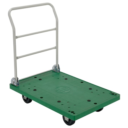 Vestil Folding Handle Plastic Platform Truck 500 lb Poly-On-Poly 36 x 24 FPT-2537